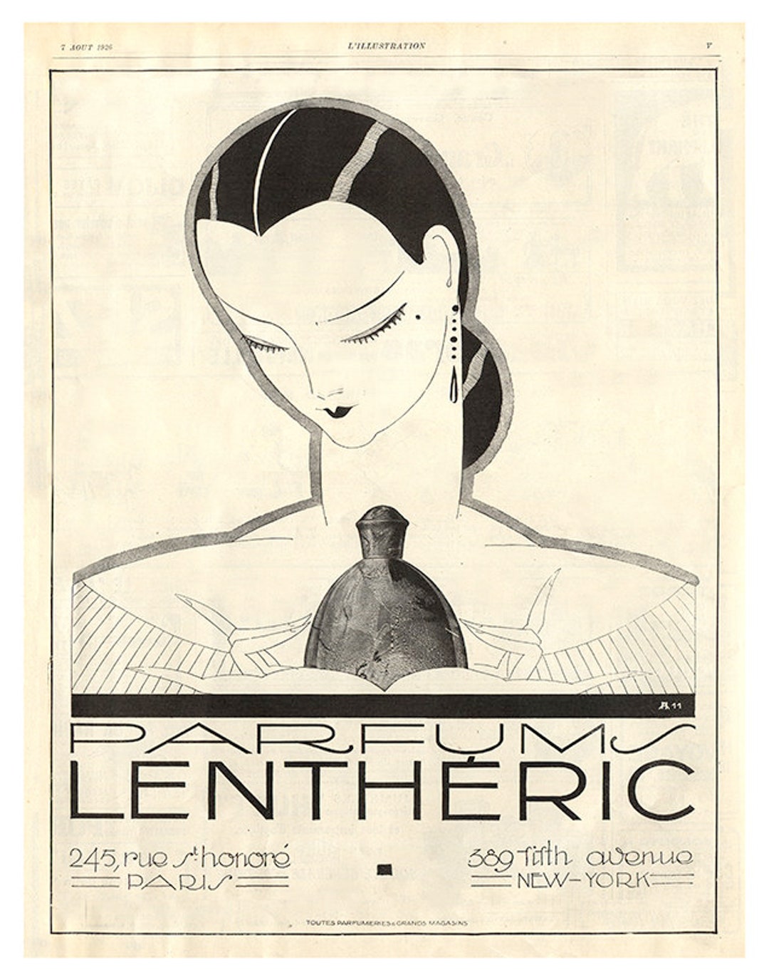 Print of Lentheric Art Deco Vintage Perfume Advertisement - Etsy