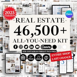 Modelli ALL-IN-ONE per il settore immobiliare 2025, pacchetto di modelli per il settore immobiliare, pacchetto Canva, modelli Canva, modelli Instagram, modelli per agenti immobiliari