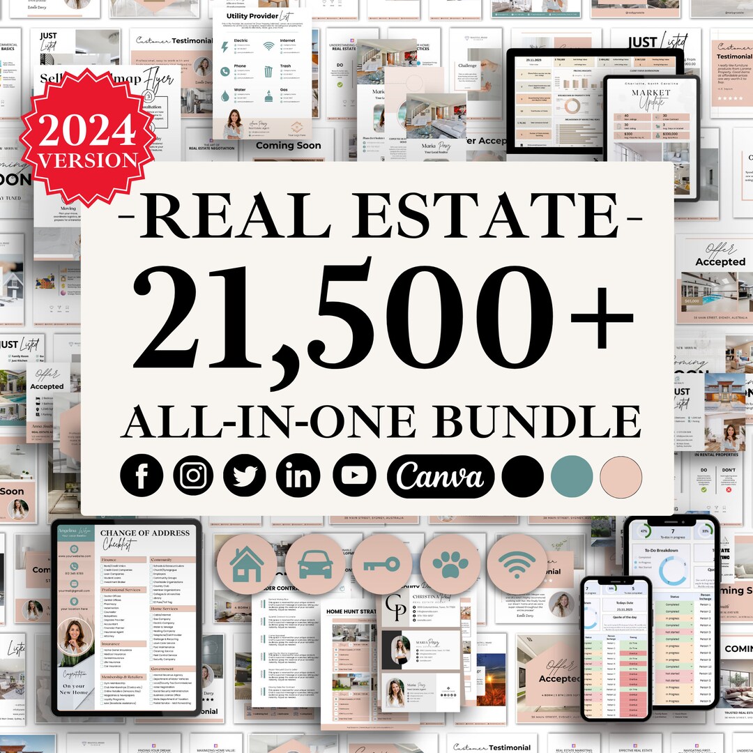 2024 NEW BUNDLE Real Estate Marketing Templates, Real Estate Template 2024 NEW BUNDLE Real Estate Marketing Templates, Real Estate Template