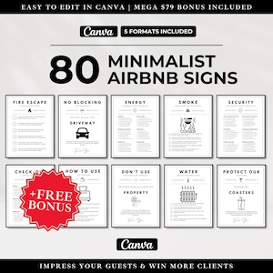 Pacchetto AIRBNB SIGNS 2025, modelli Airbnb, cartello di benvenuto AirBnB, WiFi AirBnB, carte AirBnB, AirBnB Canva, AirBnB stampabile, download AirBnB