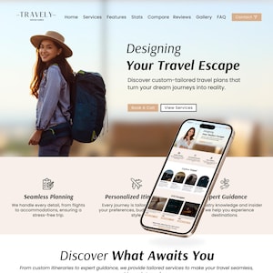MODERN TRAVEL AGENCY Website, Travel Canva Website Template, Travel Website Template, One Page Travel Agent Website Template, Travel Agent