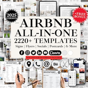2025 HUGE AIRBNB BUNDLE: AirBnB Templates, AirBnB Checklists, AirBnB Signs, AirBnB Cleaning Checklist, AirBnB Inventory, Instagram, Flyer