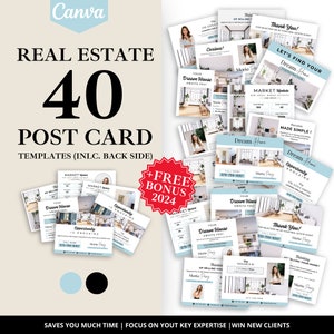 MEGA BUNDLE: Real Estate PostCards, Realtor Postcards, Real Esate Agent Postcard, Real Estate Post card Canva templates, Instant Download