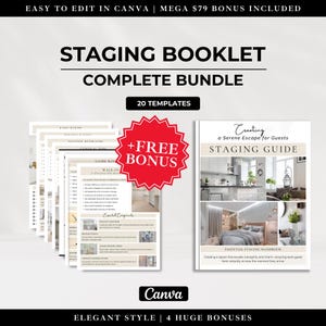 2025 Airbnb Staging Guide Bundle – 20 Room-Specific Staging Templates + Huge Bonus (Rental Tracker, Welcome & Thank You Cards, Postcards)