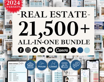 2024 Real Estate Marketing Templates, Real Estate Template Bundle, Canva Bundle, Canva Templates, Instagram Templates, Realtor Templates