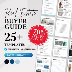 Real Estate Home Buyer Guide, Real Estate Buyer Guide, Home Buyer Guide Canva, Realtor Buyer Guide, Realtor Guide, Instant download, Canva