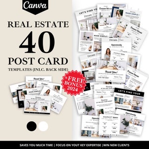 BIG BUNDLE: Real Estate Post Cards, Realtor Postcards, Real Esate Agent Postcard, Real Estate Post card Canva templates, Instant Download