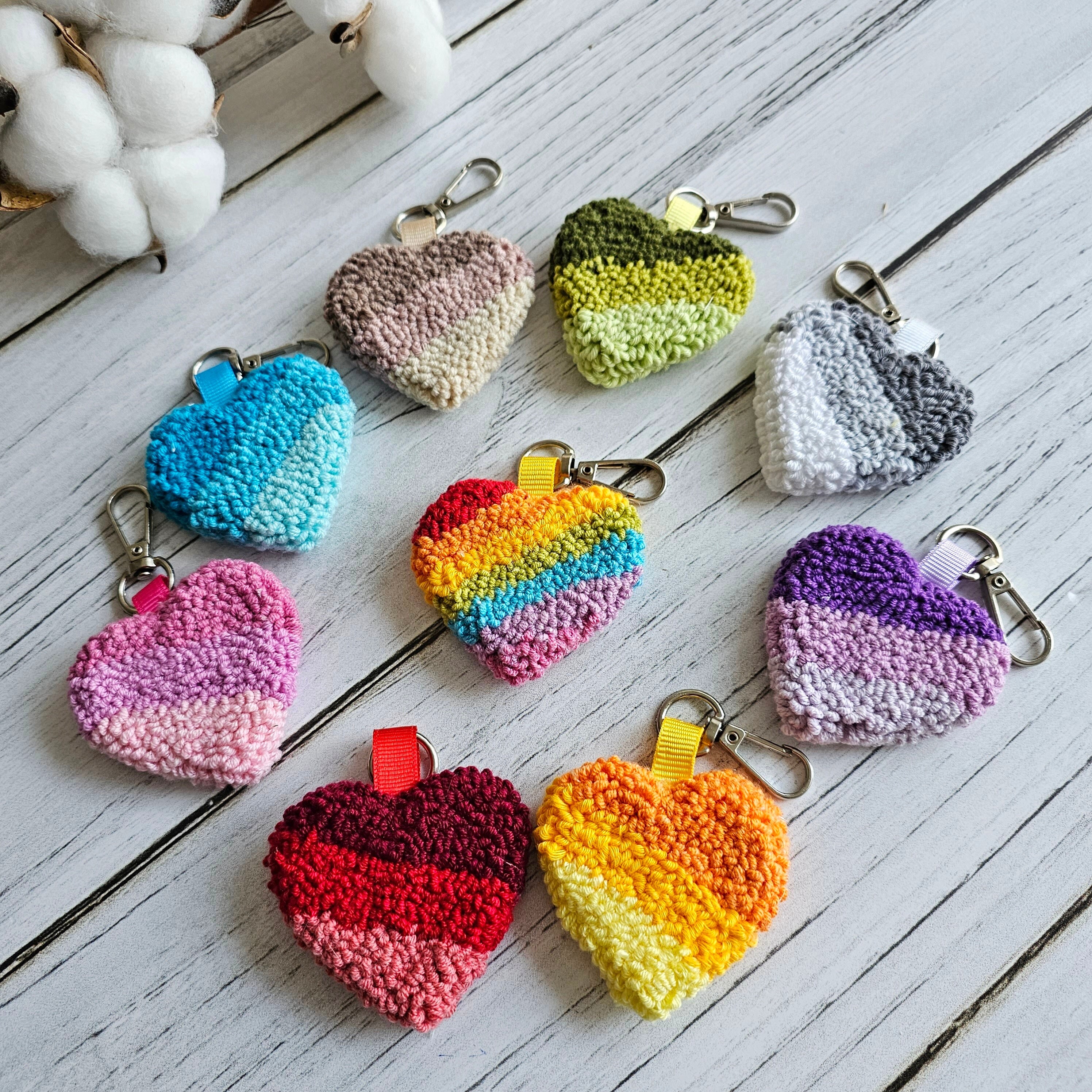 Punch Needle Keychain, Gift for Lovers, Keychain for Handbag or