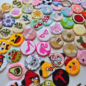 Set of 2 car coasters, punch needle car coasters, Car accessories, Gift for new car, car accessories for girl, cute car coasters
