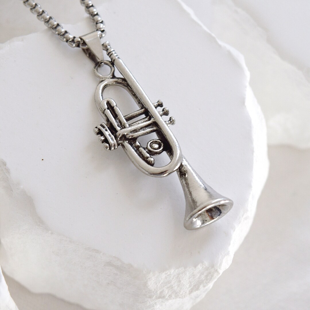 Trumpet Necklace Gift Trumpet Pendant Graduation Musician Pendant Gift