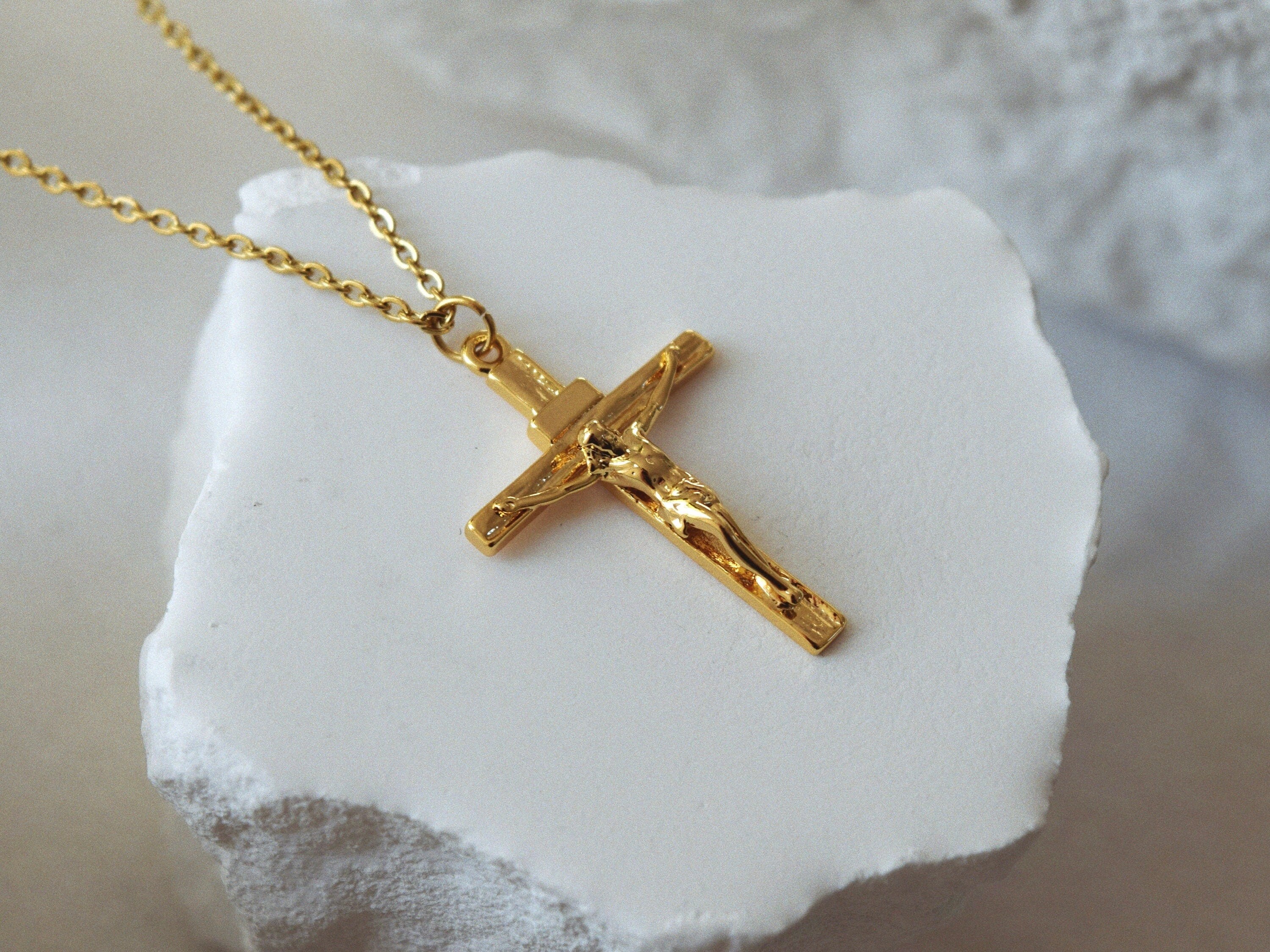 Gold Plated Crucifix Pendant Etsy Singapore