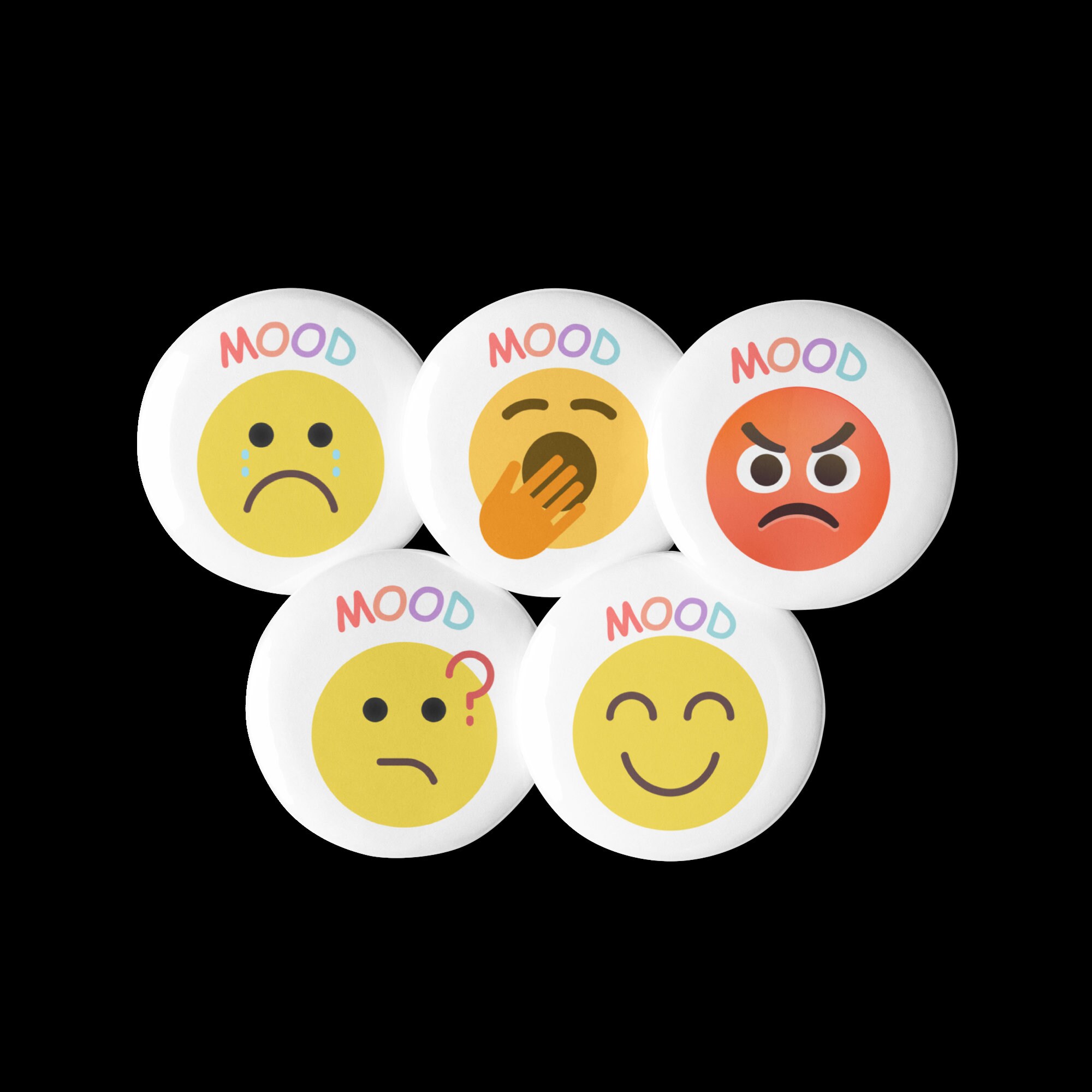 Sentiment Buttons Mood Buttons, Express Yourself, Set of Five - Etsy