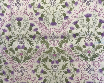 Schweißermütze mit Distelmotiv, schottische Schweißermütze mit Blumenmuster, 100 % Baumwolle, Arbeitsmütze mit botanischem Motiv, Geschenk für schottische Schweißer