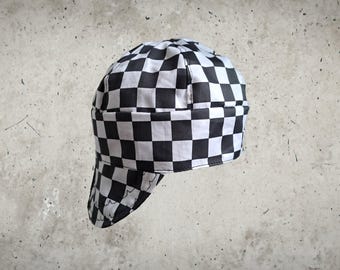 CHECKERED Welding Welder Cap Hood Headwear Gear Ornament Dad Boyfriend Fathers Day  Metalworker Metal Biker  Biker Caps