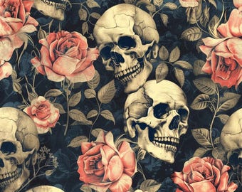 Skulls and Roses Welding Cap, Gothic Welder Hat, 100% Cotton, Biker Work Cap, Gift for Welder