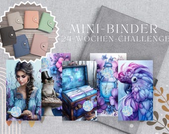 INDIGO DREAMWORLD 24-Week Challenge / Scratch-Off Challenge + Mini Binder (Business Card Size) / Scratch-Off Savings Game / Savings Amount: 300 Euros