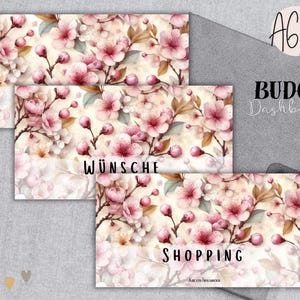 KIRSCHBLÜTEN Dashboard A6/A7 - für A6 oder A7 Zipperhüllen / 36 Kategorien + Personalisierung / Umschlagmethode / Cherry Blossom, Blumen