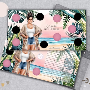 BE REAL Sommer - Rubbelchallenge passend für A6 Zipperhülle / Sparspiel zum Rubbeln für A6 Budget Binder / Budget Tracker auf der Rückseite