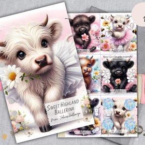 SWEET HIGHLAND BALLERINA Mini Jahreschallenge zum einheften A6 Binder / beidseitig bedruckt + Jahresübersicht / rubbeln, würfeln, Tombola