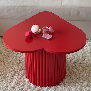 Side table, funky coffee table, tea table, bedside table, fluted legs table, round leg table image 1