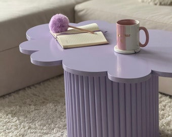 Couchtisch | Funky Tisch | Geriffelte Beine Tisch | Wolkenförmiger Tisch | Bunte Tafel | Süßer Couchtisch