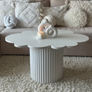 Cloud-shaped coffee table, funky coffee table, quirky coffee table, white coffee table zdjęcie 1