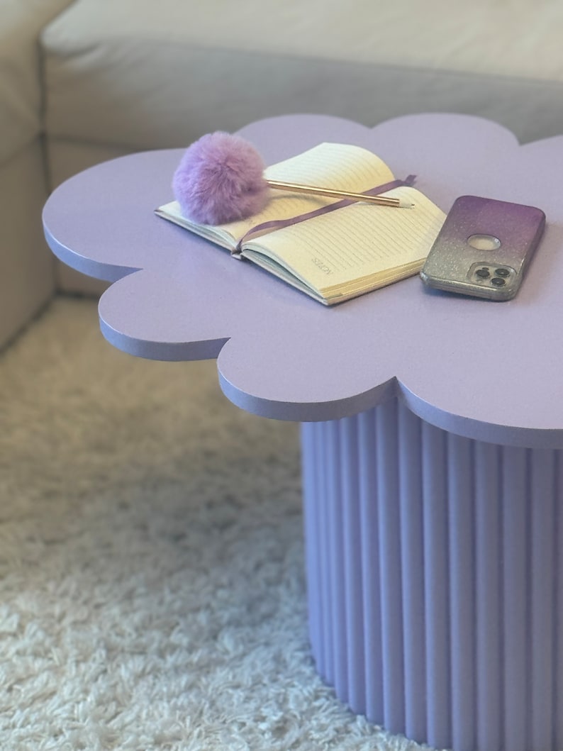 Coffee table Funky table Fluted legs table Cloud shaped table Colorful Table Cute coffee table image 2
