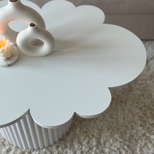 Cloud-shaped coffee table, funky coffee table, quirky coffee table, white coffee table zdjęcie 3