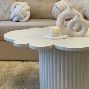 Cloud-shaped coffee table, funky coffee table, quirky coffee table, white coffee table zdjęcie 5