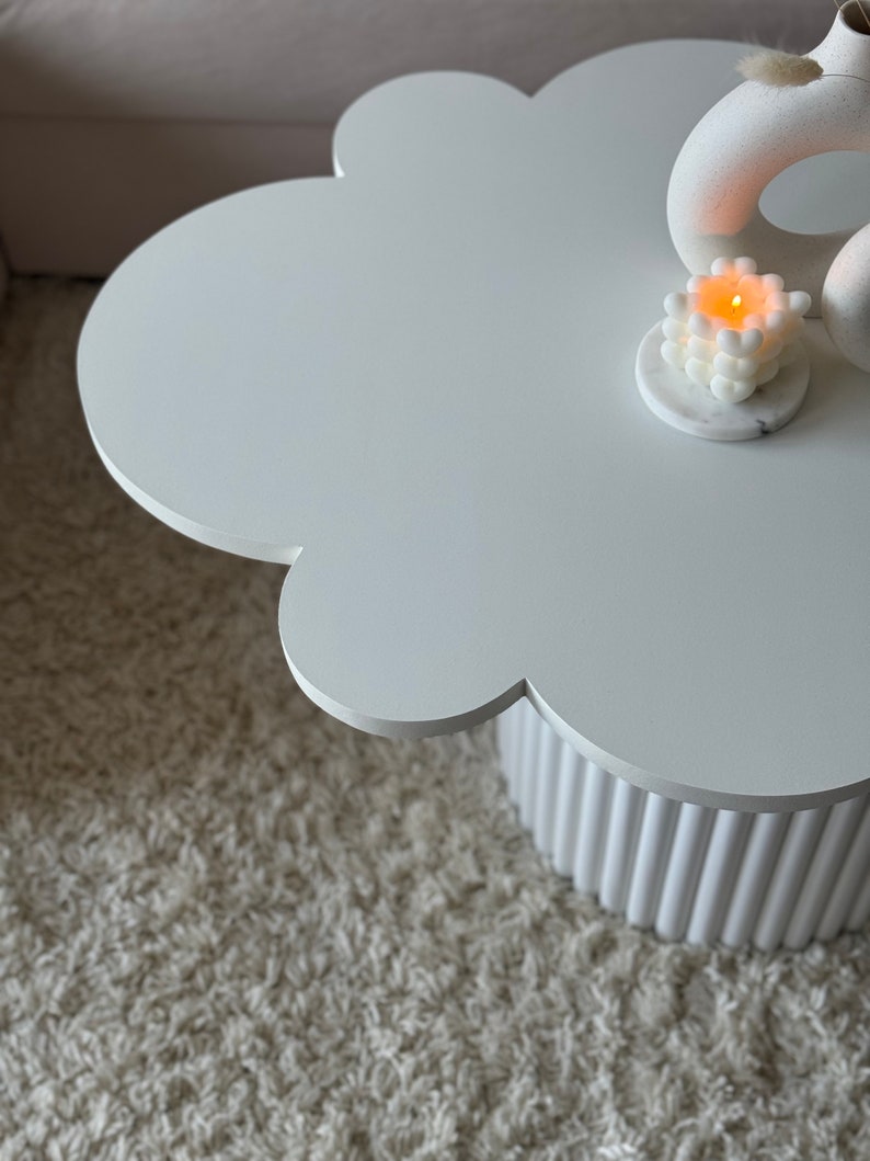 Cloud-shaped coffee table, funky coffee table, quirky coffee table, white coffee table zdjęcie 2