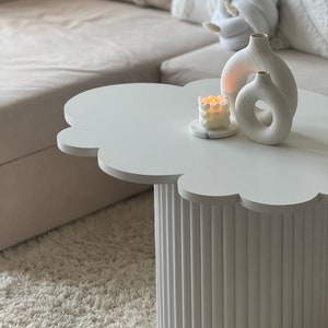 Cloud-shaped coffee table, funky coffee table, quirky coffee table, white coffee table zdjęcie 4