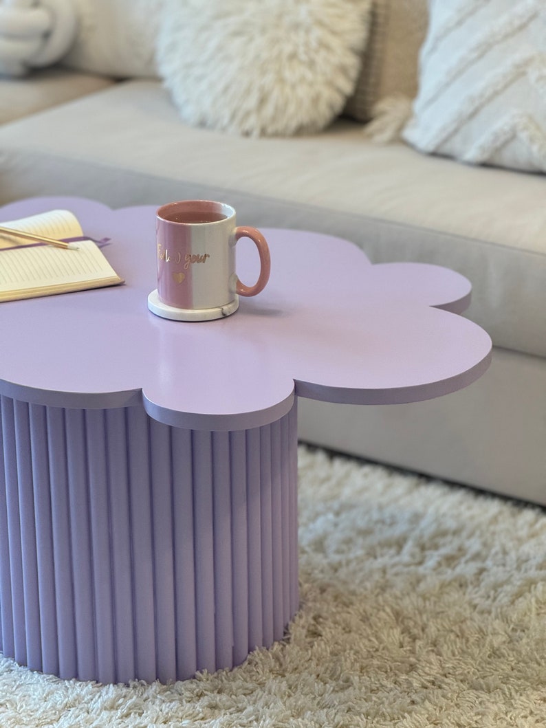 Coffee table Funky table Fluted legs table Cloud shaped table Colorful Table Cute coffee table zdjęcie 4