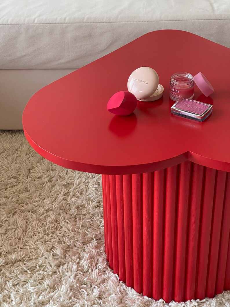 Side table, funky coffee table, tea table, bedside table, fluted legs table, round leg table image 10