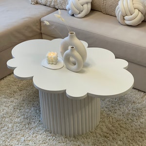 Cloud-shaped coffee table, funky coffee table, quirky coffee table, white coffee table zdjęcie 6