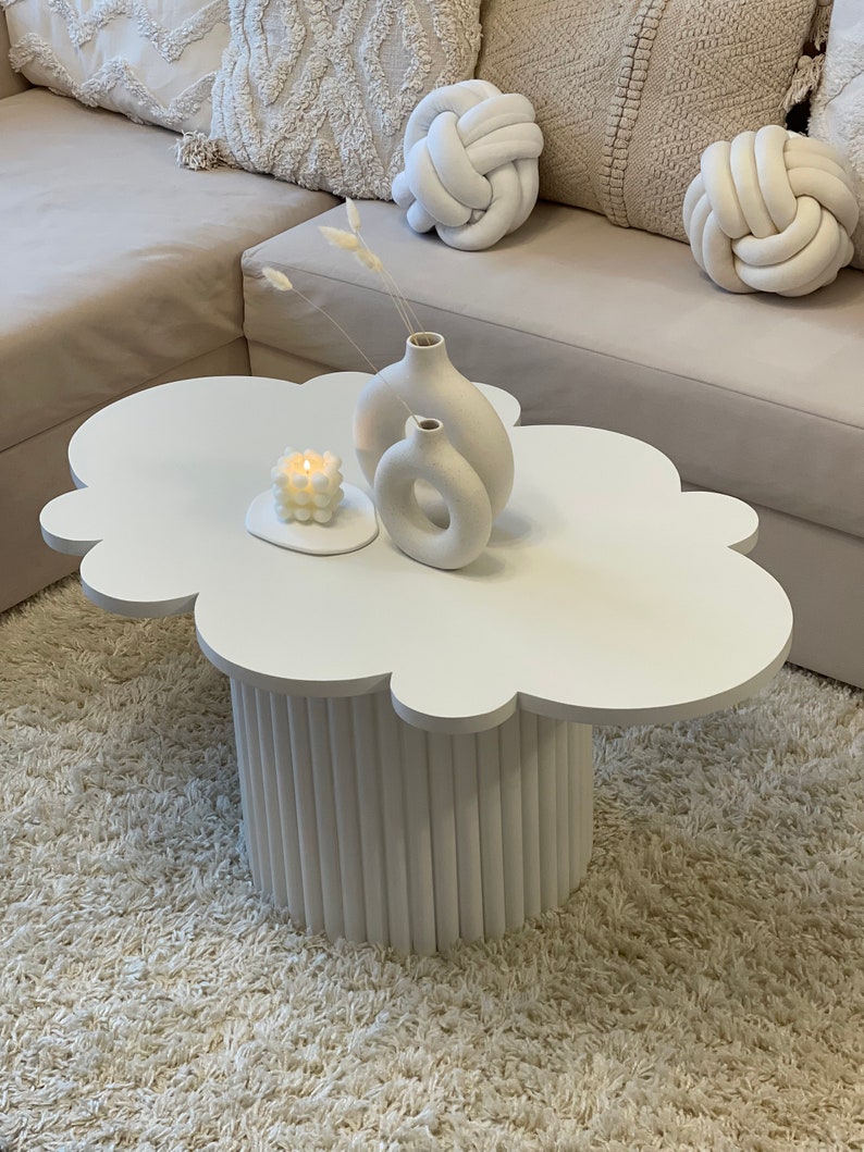 Cloud-shaped coffee table, funky coffee table, quirky coffee table, white coffee table zdjęcie 6