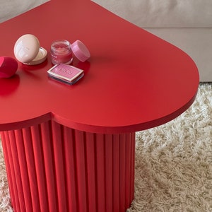 Side table, funky coffee table, tea table, bedside table, fluted legs table, round leg table image 9