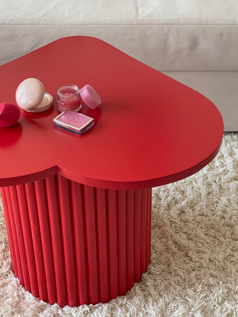 Side table, funky coffee table, tea table, bedside table, fluted legs table, round leg table image 9