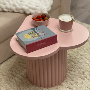 Side table, funky coffee table, tea table, bedside table, fluted legs table, round leg table image 5