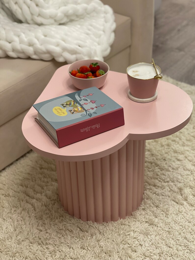 Side table, funky coffee table, tea table, bedside table, fluted legs table, round leg table image 5