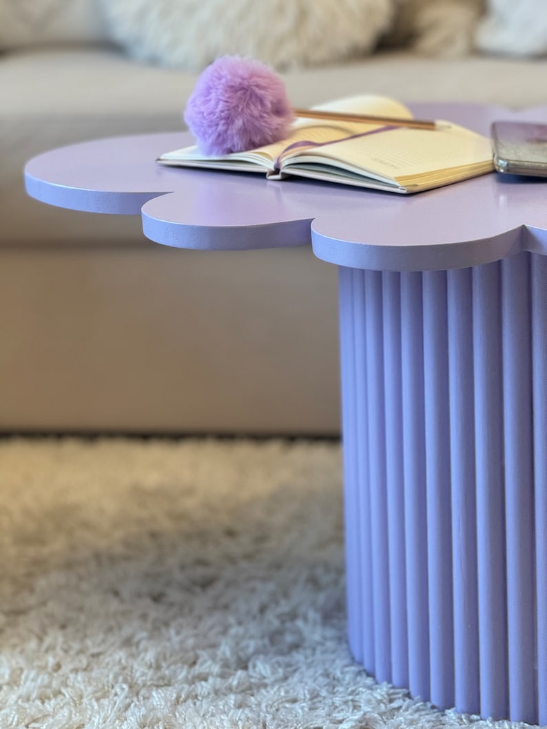 Coffee table Funky table Fluted legs table Cloud shaped table Colorful Table Cute coffee table zdjęcie 3