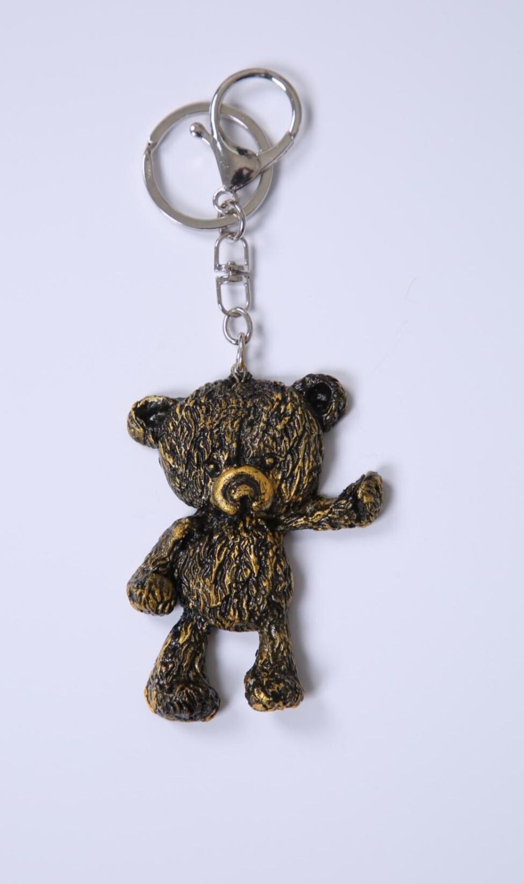 Resident Evil 4 Keychain: Handmade Polymer Clay Teddy Bear - Gamer