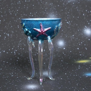 Octopus Cocktail  Glass: Nautical Theme Goblet, Hand-Decorated