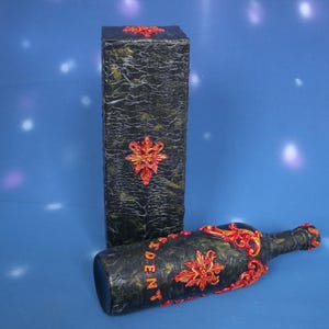 Resident Evil Village | Handmade Decoration | Decorated Wine Bottle | Keepsake | Handmade Item | Birthday Gift | Gamer Gift