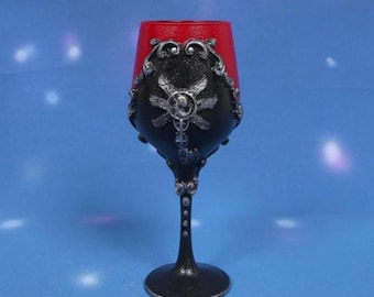 Resident Evil Village | Hand Decorated Wine Glass Keepsake | Vampire Wine Glass | Vampire Goblet | Birthday Gift | Gamer Gift