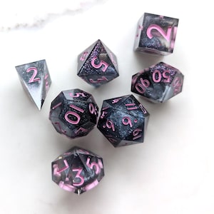 Eternal City [B-grade] — 7pc handmade polyhedral sharp edge resin dice set for D&D | roleplaying games, ttrpg, dungeons and dragons, dnd