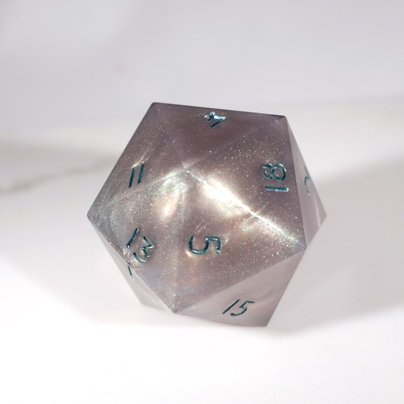 Solid Acrylic 40MM Jumbo DND Dice 6 Sided With Pips Large Pearl And Moonstone Colored D6 Dice Big Playing Dice Party Dice