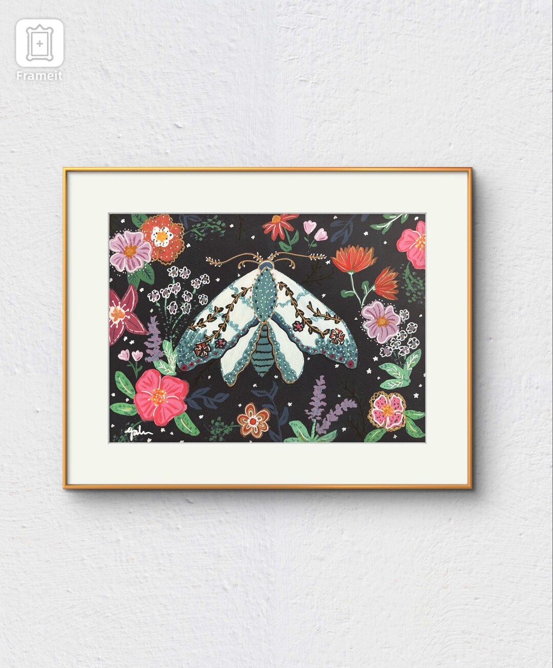 Floral Moth - Art Print - Etsy