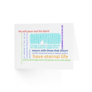 Jeu de cartes de voeux de baptême, cartes de célébration pour le baptême, cartes religieuses, cartes de voeux spirituelles, lot de 1, 10, 30, 50