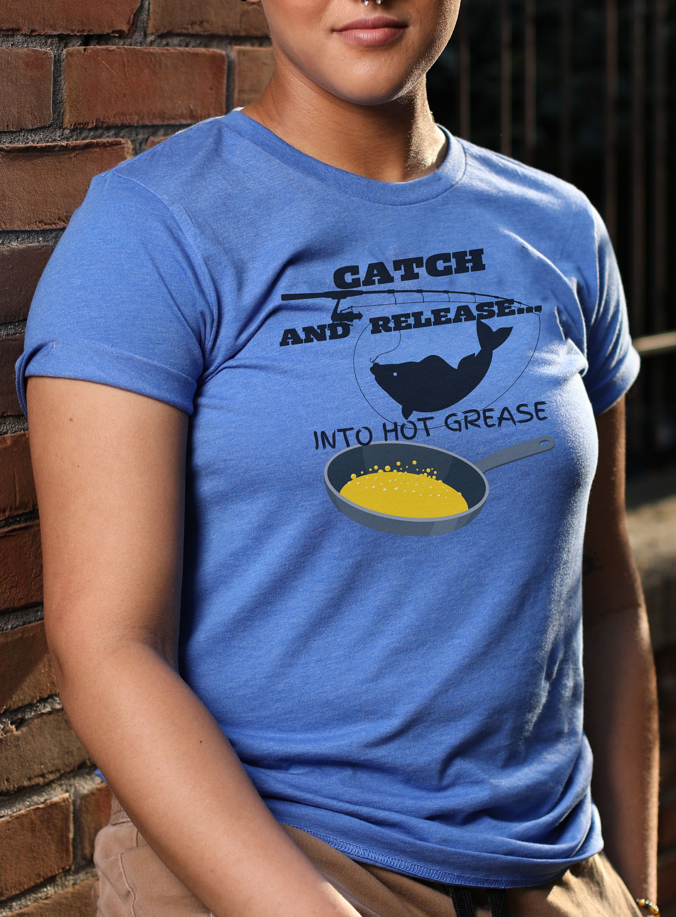 Catch and Release Into Hot Grease Unisex Softstyle T-shirt - Etsy Canada