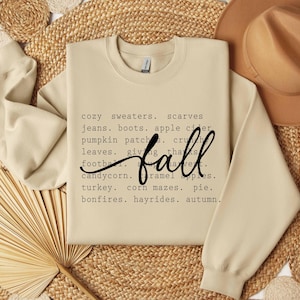 Fall Definition Sweatshirt, Fall Cozy Sweaters, Fall Words Shirt, Fall Sweater, Cozy Season Tee, Halloween Tshirt
